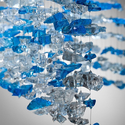 Blue Murano Glass Chandelier Venetian Craft