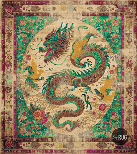 سجادة «ساموراي» أخضر/بنفسجي