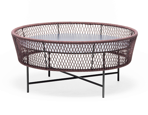 Tamburo Round Blue & Red Outdoor Coffee Table