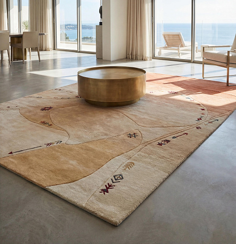 Abstract Path Terracotta Artisan Rug