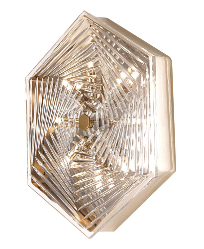 Hexagonal Large Brass Wall & Ceiling Light