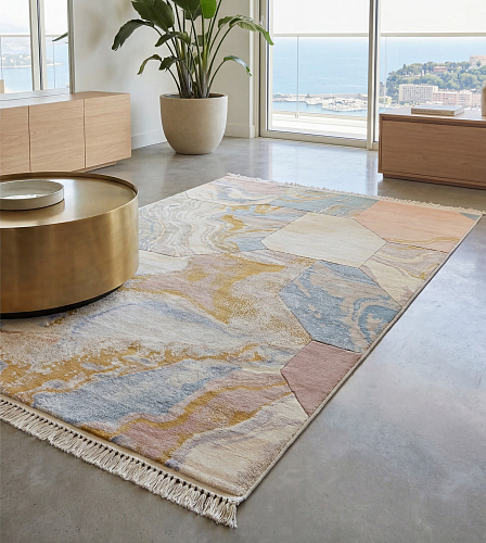 Pastel Collage Handmade Rug