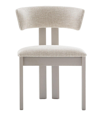 Ines White Curved Chair