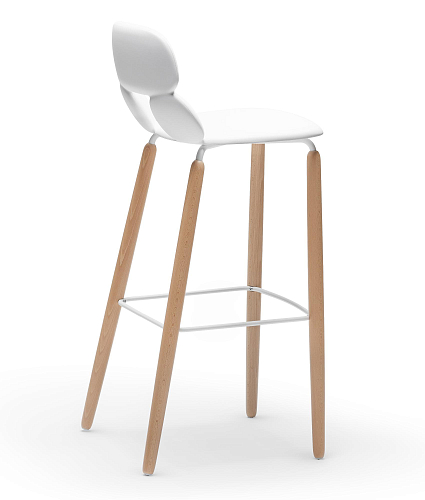 Nube White Bar Stool
