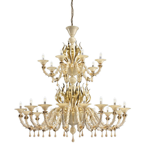 Golden Blown Murano Glass Classic Chandelier
