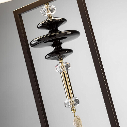 Floor Lamp with Marble Base & Ivory Shade