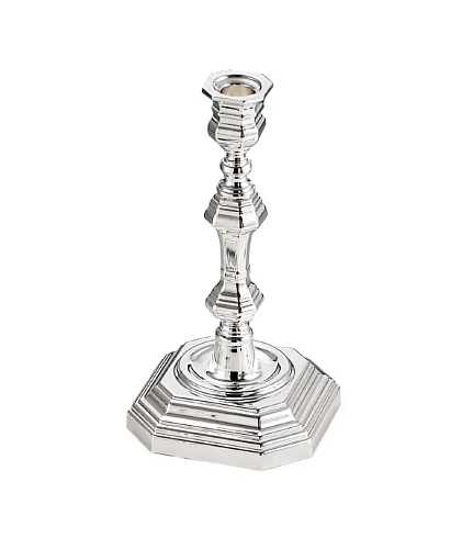 Octagonal English Silver-Plated Candlestick