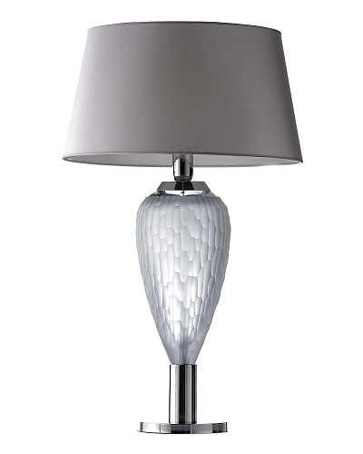 Polished Nickel Grey Honeycomb Crystal Table Lamp