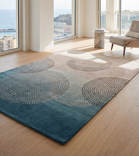 Misty Circles Artisan Handwoven Rug