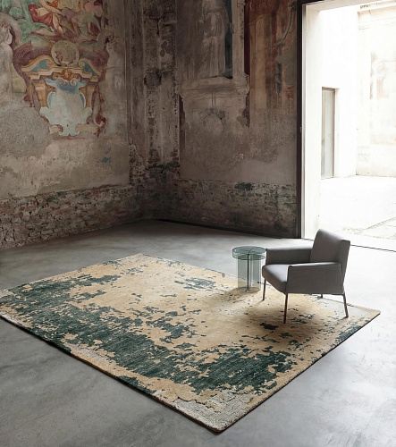 Moss Weathered Canvas Hand-Crafted Rug
