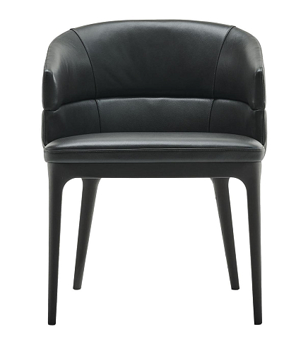 Alma Black Leather Dining Chair