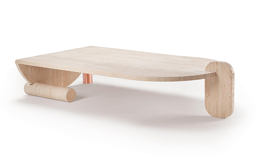 Playing Games Travertine Crafted Coffee Table