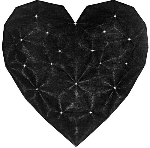 Heart Diamond Black Rug