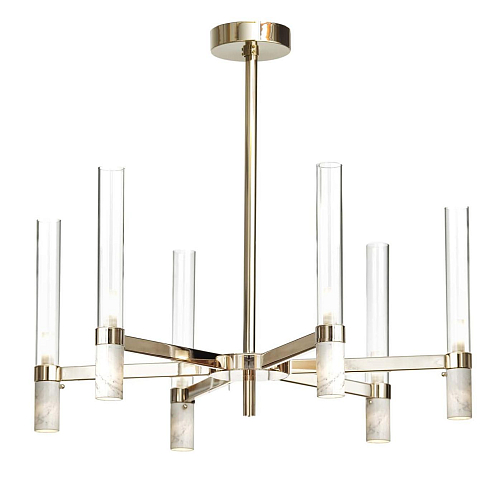Carrara Marble Chandelier in Gold