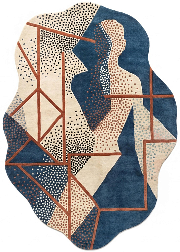 Figurative Mosaic Artisan Handwoven Rug