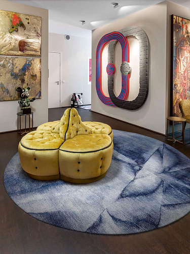 سجادة دائرية «نافي بلو»