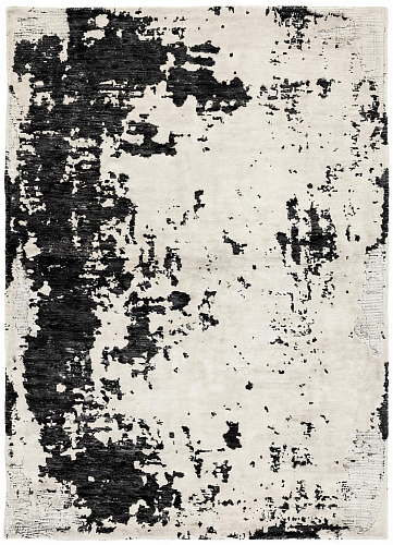 Monochrome Weathered Canvas Hand-Crafted Rug
