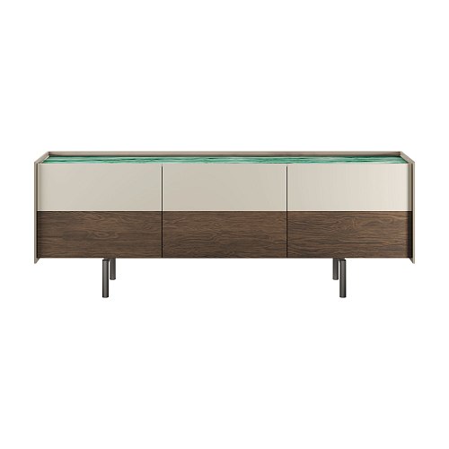 Acadea 3-Door Glass Italian Sideboard